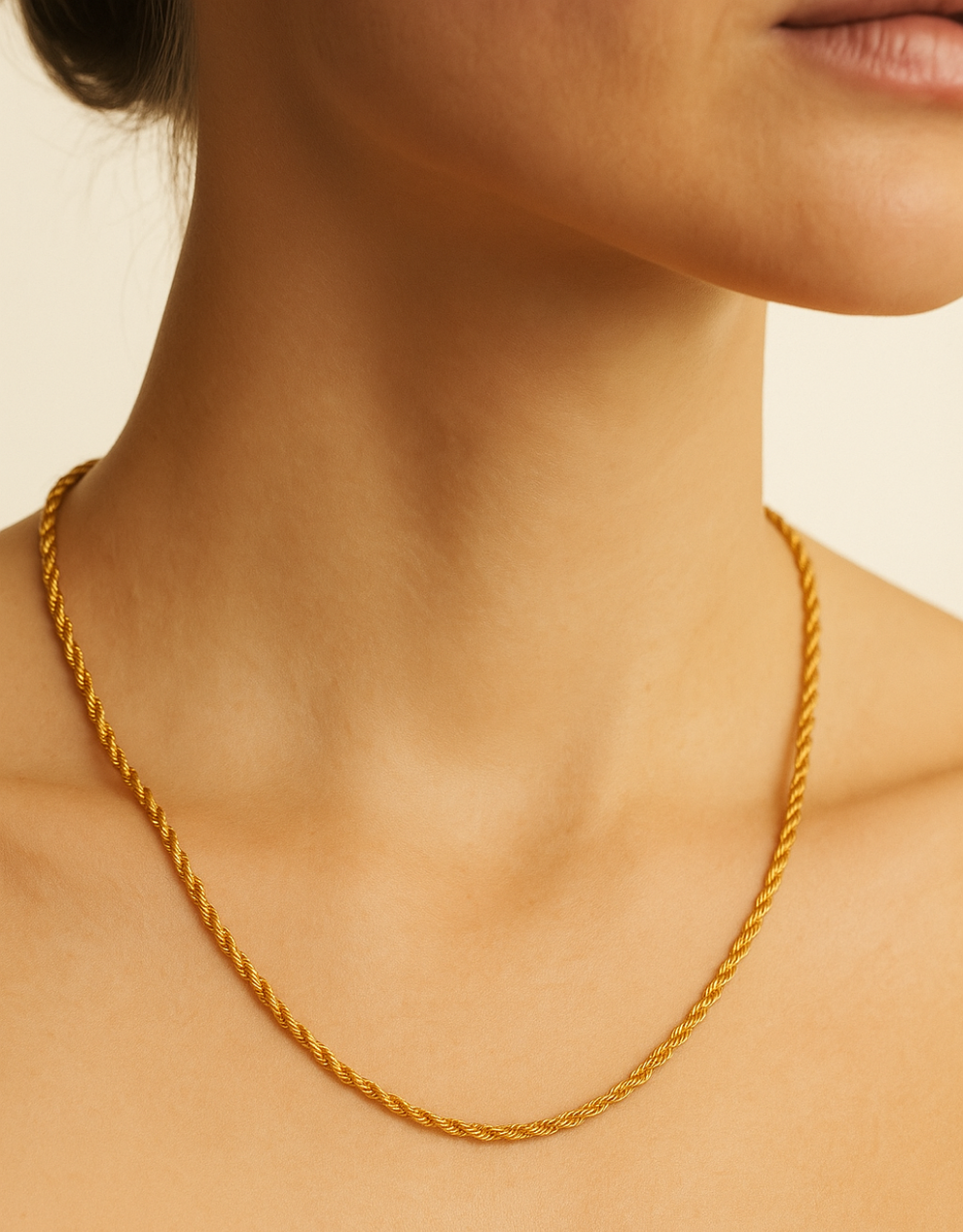Classic 22K Onegram Gold Twisted Rope Chain