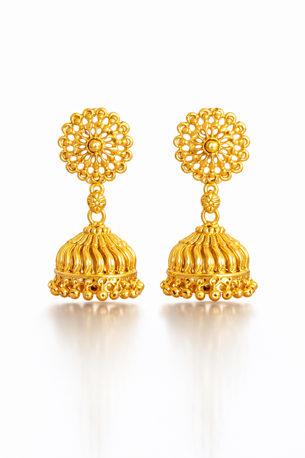 Elegant Traditional Gold Jhumki Earrings