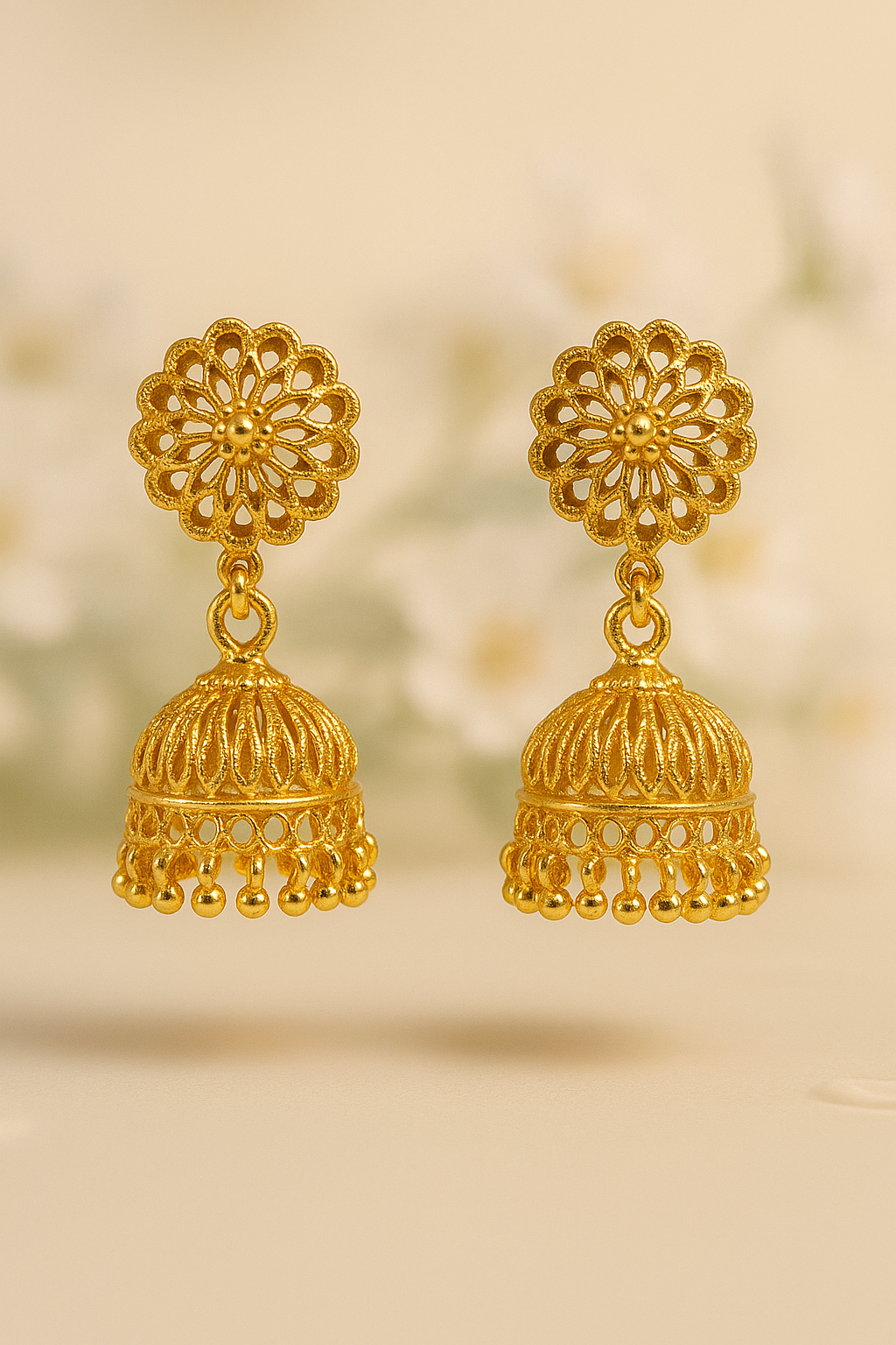 Elegant Traditional Gold Jhumki Earrings