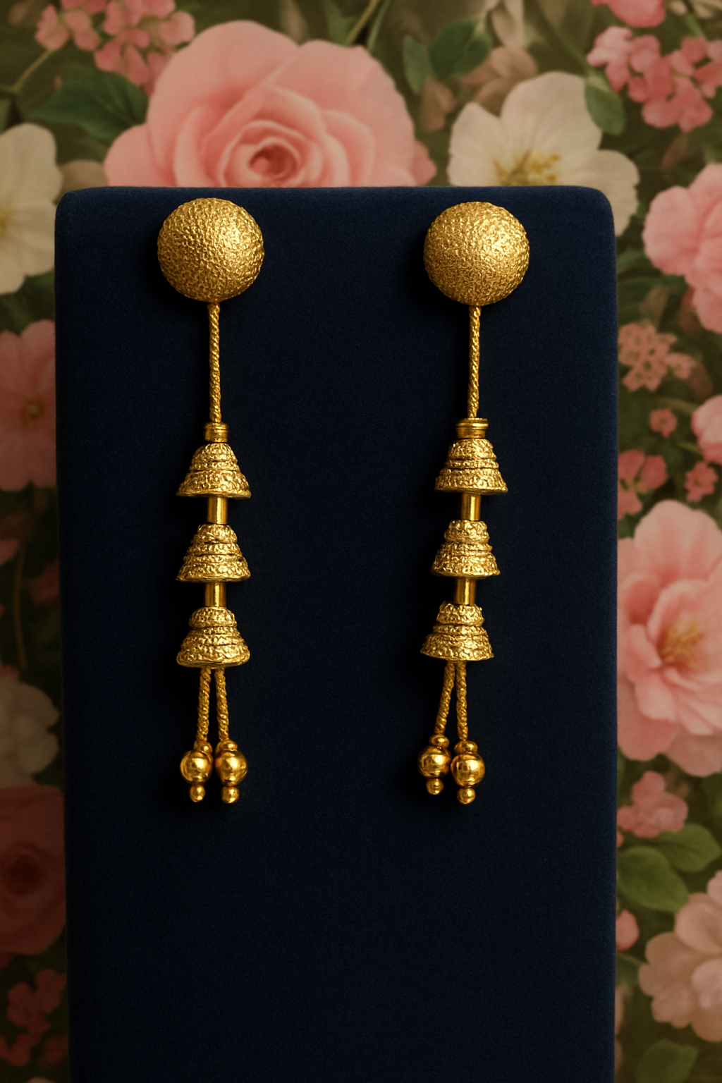 Classic Layered Onegram Gold Jhumka
