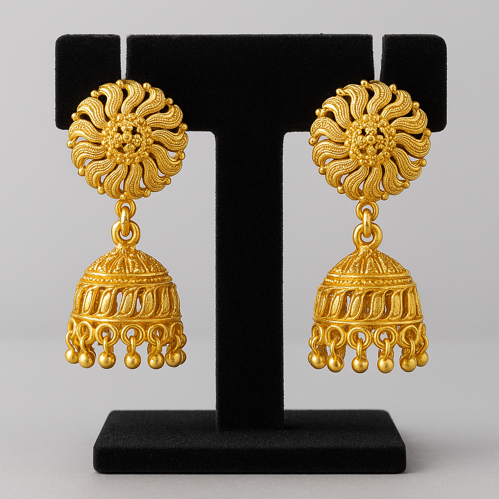 Premium onegram gold Jhumki Classy look