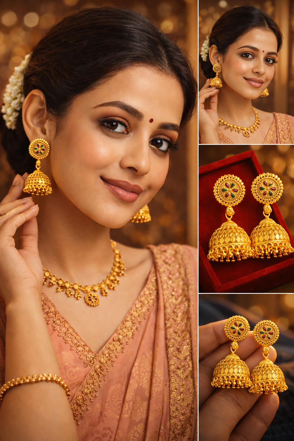 Onegram gold Earings Premium Design