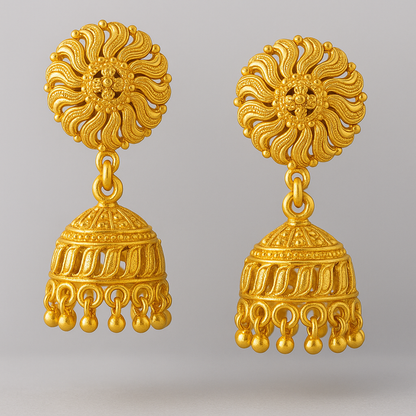 Premium onegram gold Jhumki Classy look