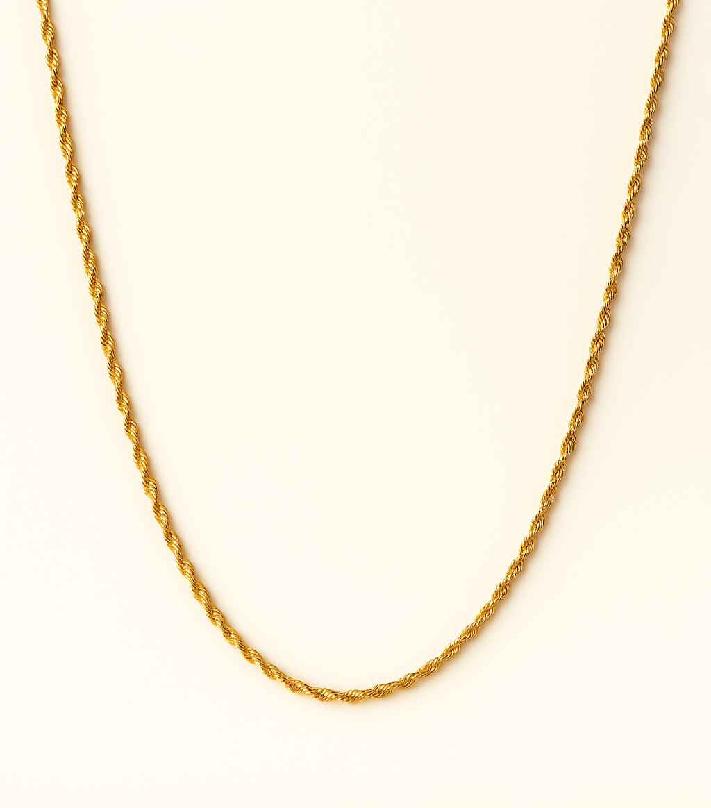 Classic 22K Onegram Gold Twisted Rope Chain